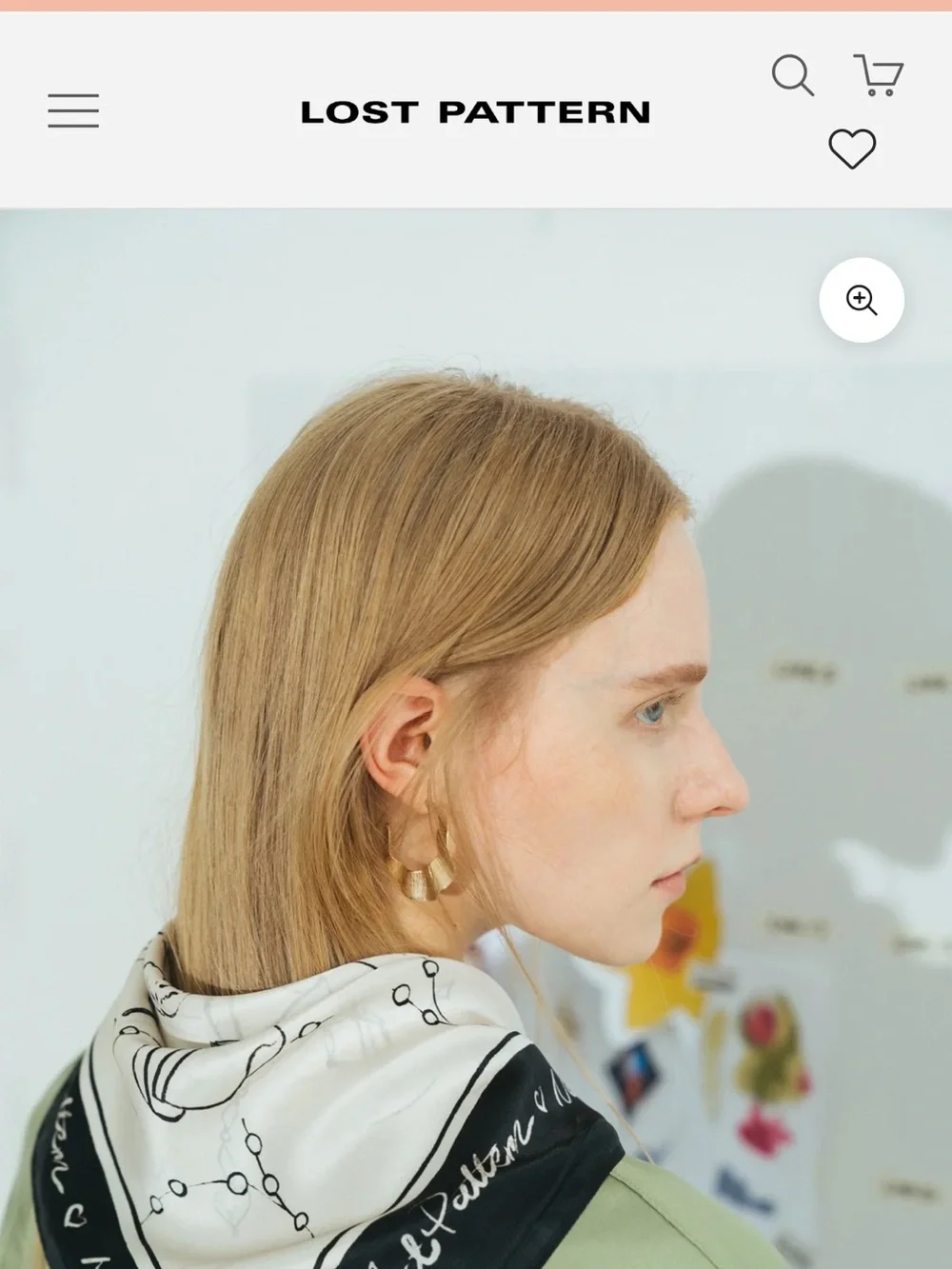 Lost Pattern Classic Black & White silk Scarf -